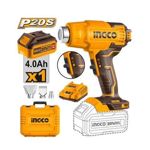 Máy Thổi Nhiệt Dùng Pin 20V INGCO HGLI20025