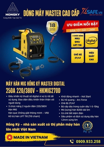 Máy Hàn MIG Hồng Ký Master digital 250A 220/380V HKMIG270D