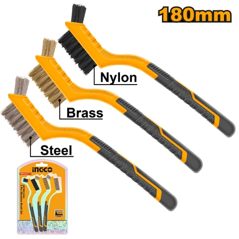 Bộ 3 Bàn Chải Cước 180mm(7 inch) INGCO HKTWB10306