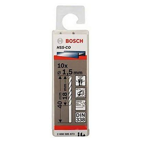 Mũi Khoan INOX HSS-Co 1.5mm (Hộp 10 Mũi) Bosch 2608585873