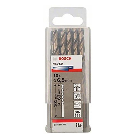 Mũi Khoan INOX HSS-Co 6.5mm (Hộp 10 Mũi) Bosch 2608585890