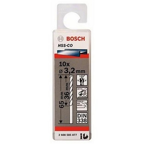 Mũi Khoan INOX HSS-Co 3.2mm (Hộp 10 Mũi) Bosch 2608585877