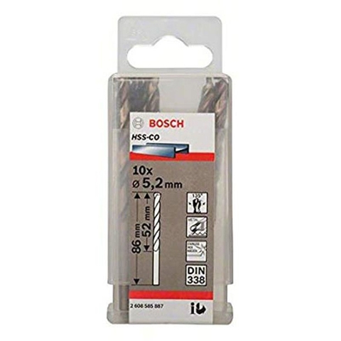 Mũi Khoan INOX HSS-Co 5.2mm (Hộp 10 Mũi) Bosch 2608585887