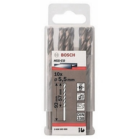 Mũi Khoan INOX HSS-Co 5.5mm (Hộp 10 Mũi) Bosch 2608585888