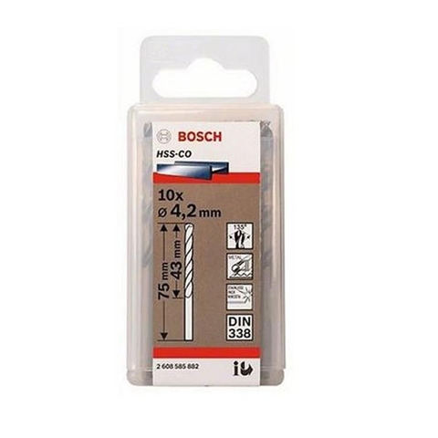 Mũi Khoan INOX HSS-Co 4.2mm (Hộp 10 Mũi) Bosch 2608585882