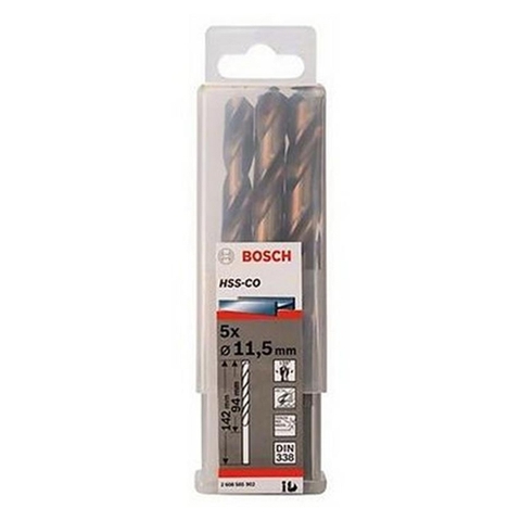Mũi Khoan INOX HSS-Co 11.5mm (Hộp 5 Mũi) Bosch 2608585902