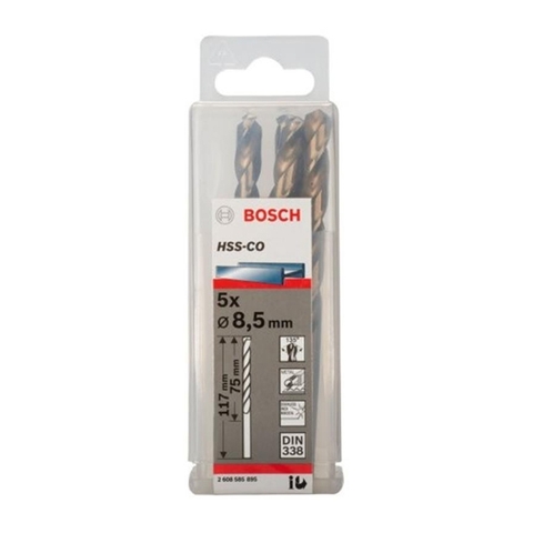 Mũi Khoan INOX HSS-Co 8.5mm (Hộp 5 Mũi) Bosch 2608585895