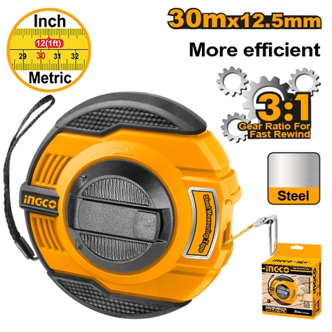 Thước Cuốn Thép 30 M X 12.5mm INGCO HSMT8430