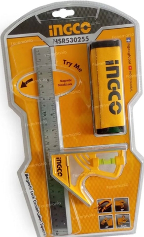Thước vuông kết hợp cán nhựa INGCO HSR530255