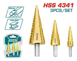 Bộ 3 mũi khoan bậc thang Total TAC80401