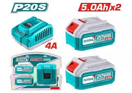 Bộ 2 pin 5.0Ah và 1 sạc siêu nhanh 20V Total TFBCPK2513