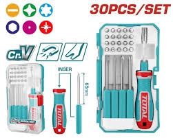 Bộ 30 tua vít và đầu vít có thể thay thế Total TACSD30306