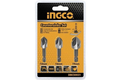 Bộ 3 mũi vát mép lỗ INGCO DBCS0031 12,16,19mm