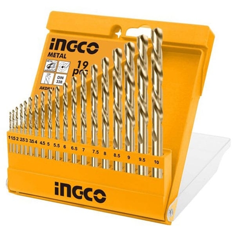 Bộ 19 Mũi Khoan Kim Loại HSS INGCO AKDB1195