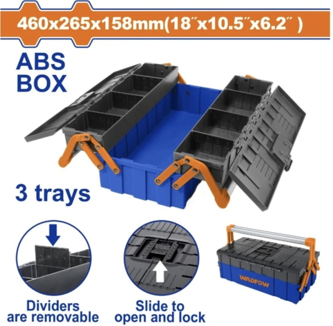 Hộp Nhựa ABS Đựng Dụng Cụ 3 Khay WADFOW WTB4303