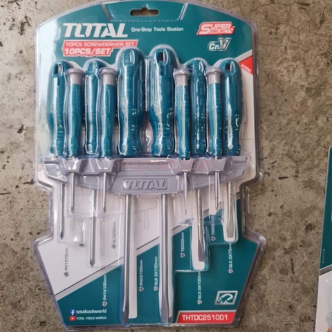 Bộ tuốc nơ vít đa năng 10 chi tiết TOTAL THTDC251001