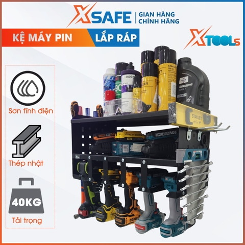 COMBO 3 (Kệ + khay cờ lê + khay vít) kệ treo súng pin XTOOL WX101