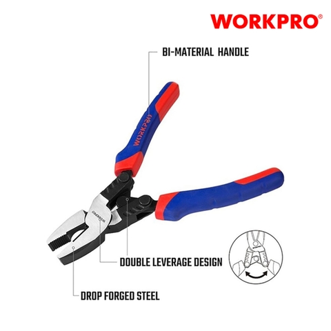 Kìm điện 8 inch 200mm loại tốt Workpro - WP231089