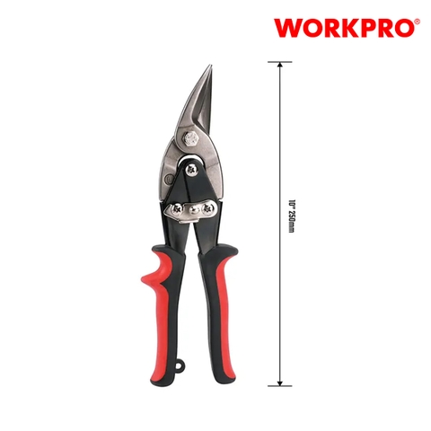 Kéo cắt tôn bằng thép mũi cong trái 250mm (10inches) Workpro - WP214016