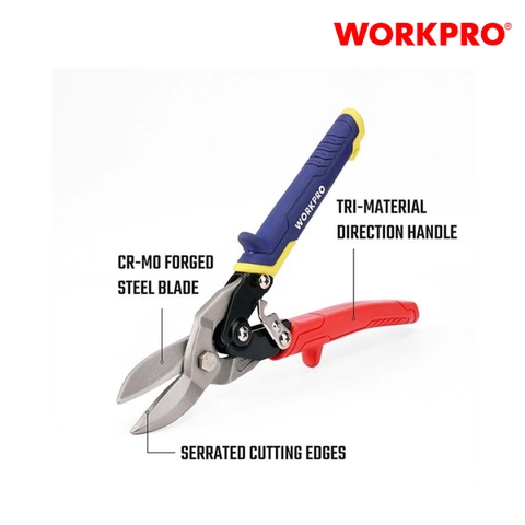 Kéo cắt tôn bằng thép mũi thẳng 250mm (10inches) Workpro - WP214021