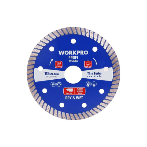 Lưỡi Cưa Đĩa Cắt Kim Cương Turbo Ultrathin Turbo Để Cắt Chuyên Nghiệp 230x222x7mm Workpro WP405057