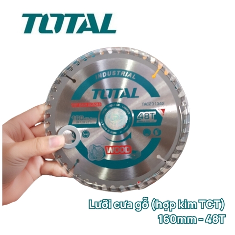 Lưỡi Cưa Gỗ Hợp Kim TCT 160mm 48 Răng Total TAC231342