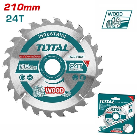Lưỡi Cưa Gỗ Hợp Kim TCT 210mm 24 Răng Total TAC231521