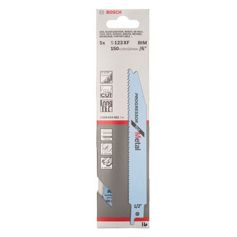 Lưỡi Cưa Kiếm S 123 XF - Sắt (Bộ 5 Lưỡi) Bosch 2608654402