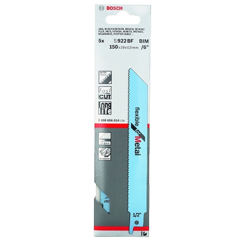 Lưỡi Cưa Kiếm S 922 BF-Sắt (Bộ 5 Lưỡi) Bosch 2608656014