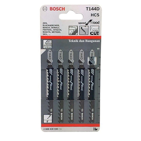 Lưỡi Cưa Lọng T 144 D - Gỗ (Bộ 5 Lưỡi) Bosch 2608630040
