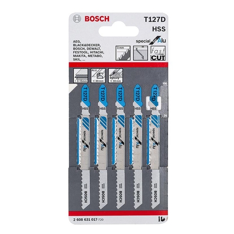 Lưỡi Cưa Lọng T 127 D - Nhôm (Bộ 5 Lưỡi) Bosch 2608631017