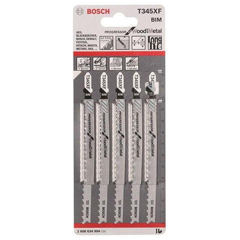 Lưỡi Cưa Lọng T 345 XF (Bộ 5 Lưỡi) Bosch 2608634994
