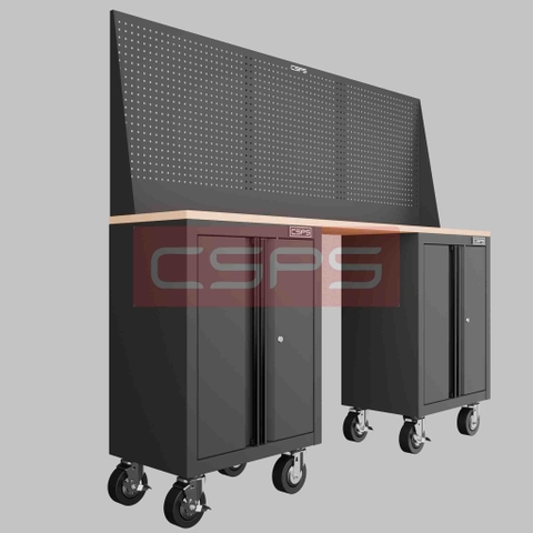 Tủ Dụng Cụ CSPS 183cm 2 Tủ Đen Đỏ Chuyên Nghiệp
