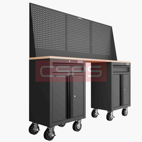 Tủ Dụng Cụ CSPS 183cm 2 Tủ Đen Đỏ Chuyên Nghiệp