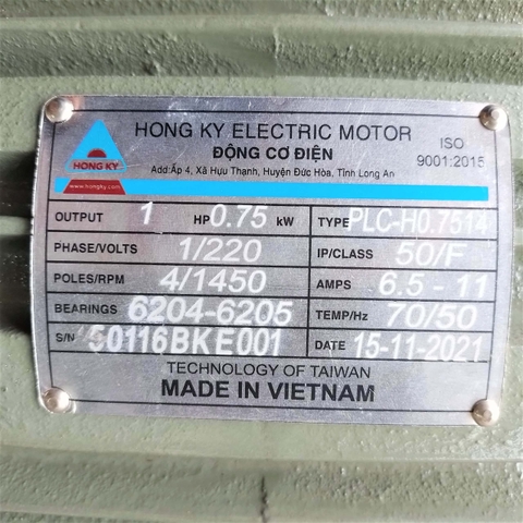 Máy duỗi sắt Hồng Ký 1HP HK-DS10 thông số kỹ thuật