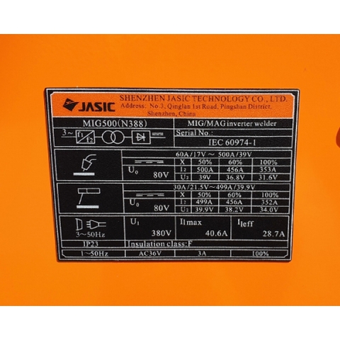 Máy hàn bán tự động Hồ quang chìm JASIC MIG-500