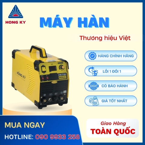 Máy Hàn Hồng Ký TIG DC que MMA Inverter 200 Ampe 220V - HKTIG200A