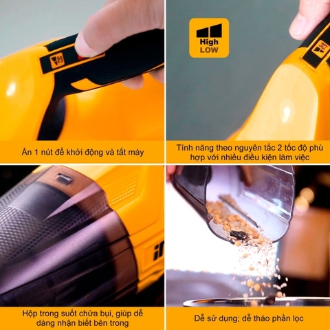 Máy Hút Bụi Dùng Pin INGCO 20V 0,7L CVLI2001