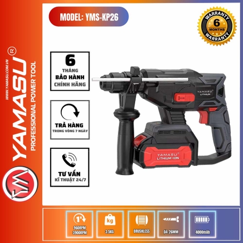Máy Khoan Bê Tông Pin 20V Ø26 Yamasu YMS-M20 KP26