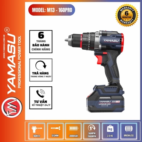 Bộ Máy Khoan Vít - Pin 21V Yamasu M13-160PRO