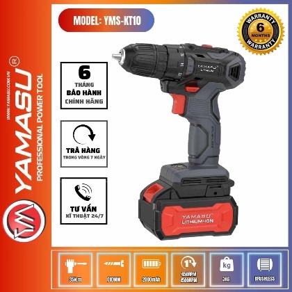 Máy Khoan Vít Pin 20V Ø10 YMS-M20 KT10 Yamasu YMS-M20-KT10