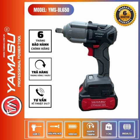Máy Siết Ốc Động Lực Pin 20V Yamasu YMS-M20 BL650