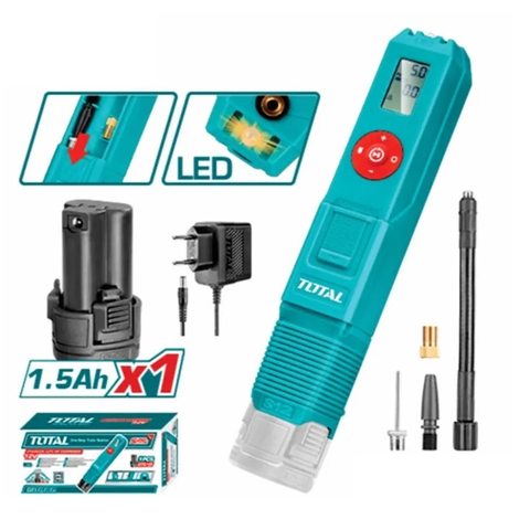 Máy bơm hơi cầm tay tự động dùng pin Lithium 12V Total TACLI12011