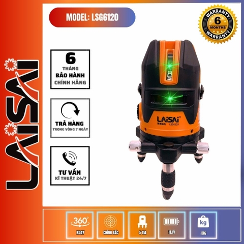 Máy Laser Cân Bằng 5 Tia Xanh – Siêu Sáng Laisai LSG6120