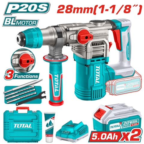 Máy Khoan Bê Tông Không Chổi Than Dùng Pin  20V Total TRHLI202885