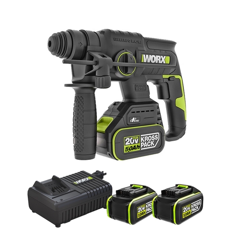 Máy khoan búa dùng pin 20V Worx WU387.1 (2 Pin 5.0Ah & Sạc)