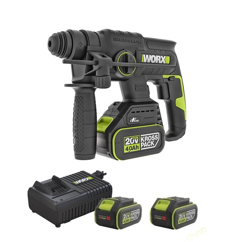 Máy khoan búa dùng pin 20V Worx WU387 (2 Pin 4.0Ah & Sạc)