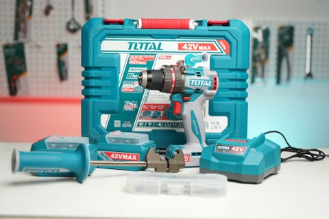 Máy Khoan Búa Không Chổi Than Dùng Pin 42V Total TIDLI429982