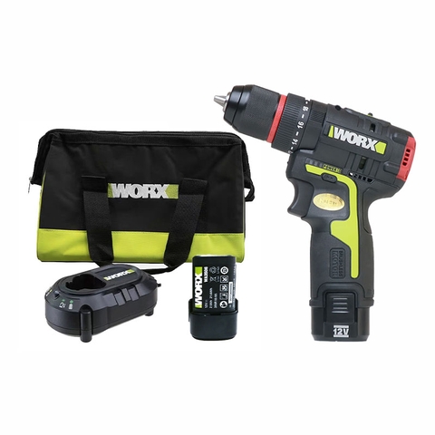 Máy Khoan Động Lực Pin 12V (2 Pin 2Ah, Động Cơ Không Chổi Than, Thời Gian Sạc 80 Phút) Worx WU131X