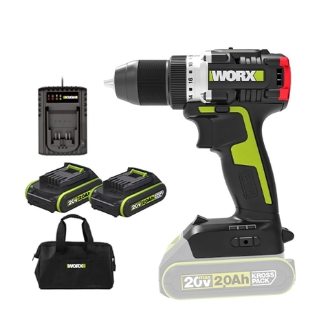 Máy Khoan Pin 20V (Pin 4Ah + Sạc 6Ah) Worx WU193.14.6B